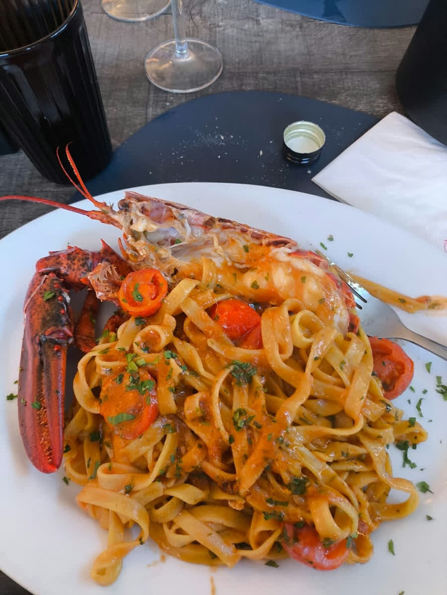 Freshly prepared fish main course at Lobster House restaurant